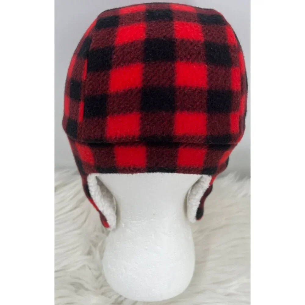 Hudson Baby 18/24 Mos Buffalo Check Plaid Aviator Trapper Hat Mitten Bootie Set